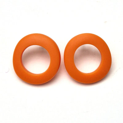 Kaz Robertson - Resin wobble hoop earrings - orange