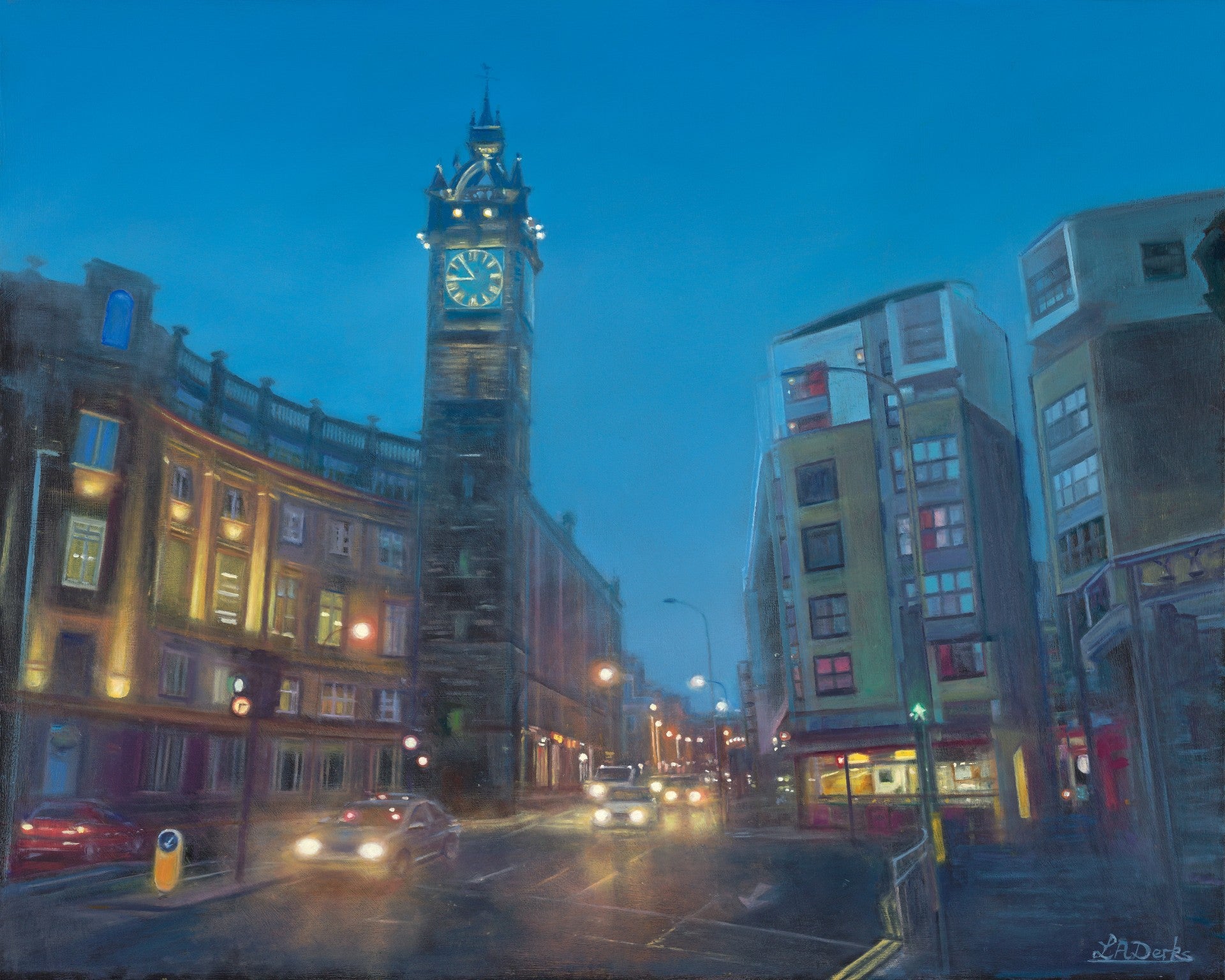Lesley Anne Derks - 'Glasgow Cross at Dusk'
