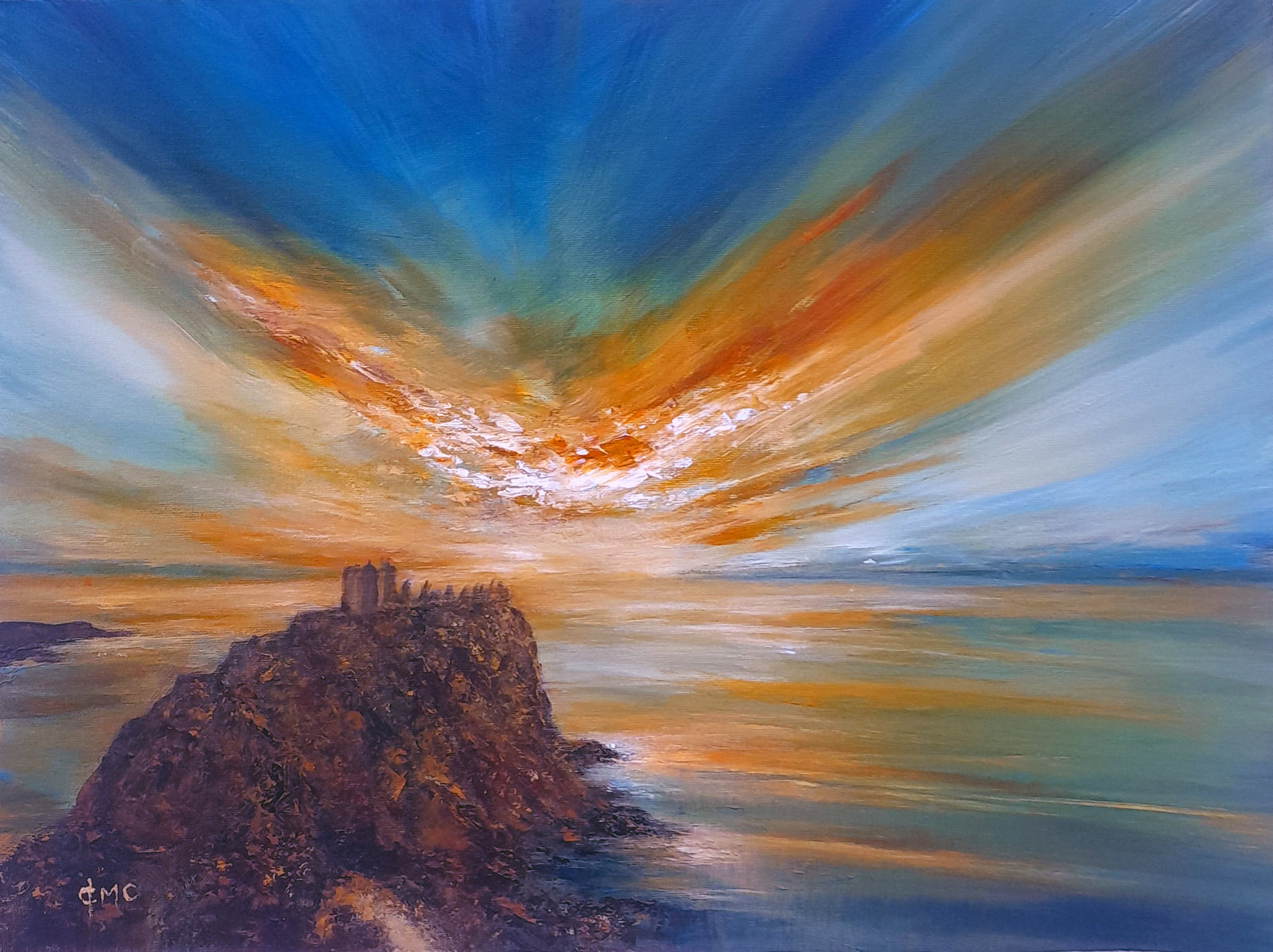 Grace Cameron - 'Warm Evening Glow Over Dunottar'