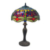 Red & Blue 16" Dragonfly Tiffany Table Lamp