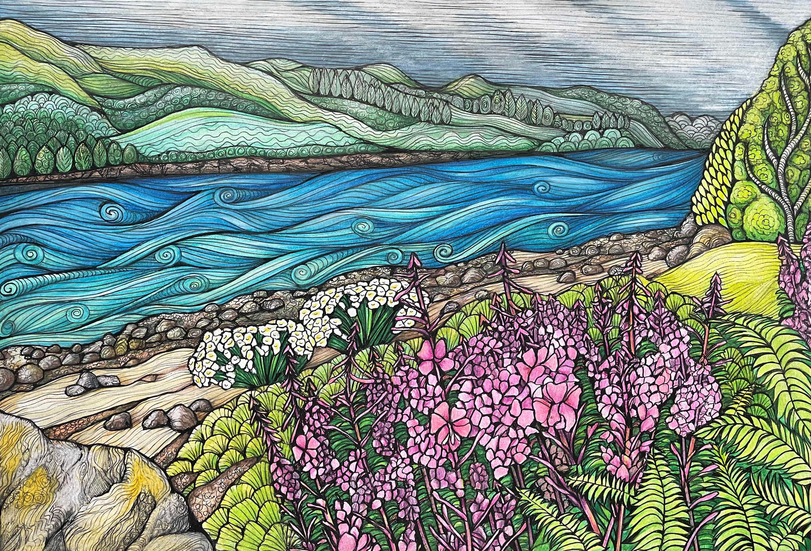 Jennifer Guest - 'Rosebay Willowherb, Loch Sunart'