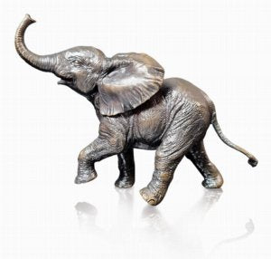 Bronze - Baby Elephant Running (1218)