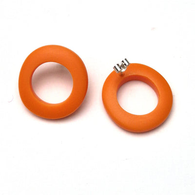 Kaz Robertson - Resin wobble hoop earrings - orange
