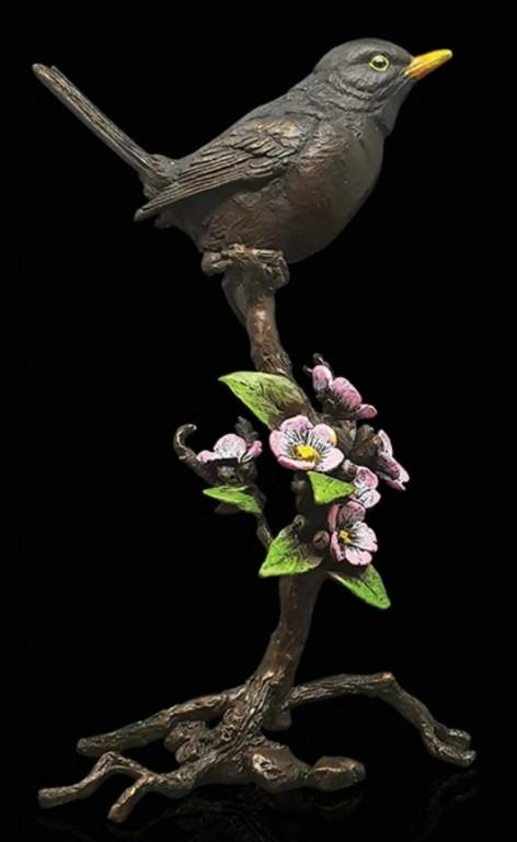 Blackbird with Blossom (with wooden presentation box) - 1046