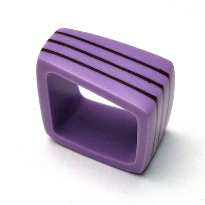 Kaz Robertson - Square ring lilac with stripes