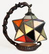 Multi Colour Hanging Star Shade On Base 18.5cm