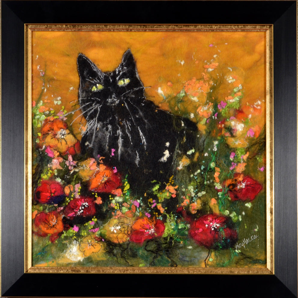 Moy Mackay - Black Cat & Poppies