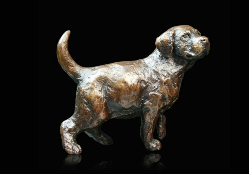 Labrador Puppy Standing bronze figurine - 741